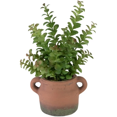 Northlight Real Touch™ Artificial Privet Plant In Vintage Milk Can Style Earthenware Pot - 14" - Image 4