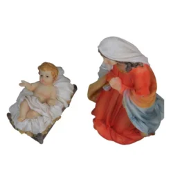 Northlight 13-Piece Gray Traditional Religious Christmas Nativity Figurine With Stable 23.25"