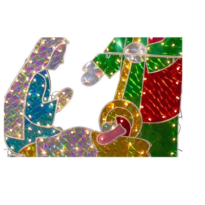 Northlight 3-Piece Lighted Holographic Christmas Nativity Set Outdoor Decoration - Clear Lights - Image 2