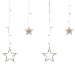 Northlight LED Star Curtain Christmas Lights - Clear - 17' Clear Wire - 138ct