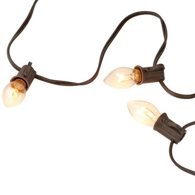 Northlight C7 Christmas String Lights - Clear - 24' Brown Wire - 25ct - Image 4
