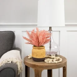 Northlight 12" Pink Cypress Artificial Plant In A Ceramic Pot