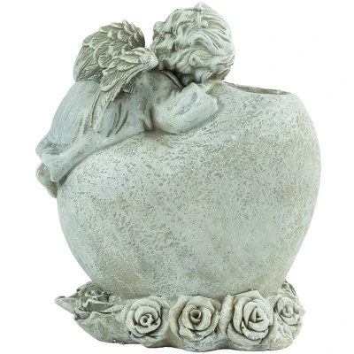 Northlight 6.5" Religious "In Loving Memory" Sleeping Angel Bereavement Outdoor Patio Garden Statue - Gray - Image 4