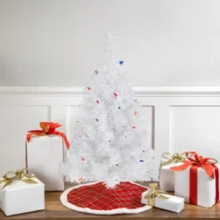 Northlight Pre-Lit Medium Rockport White Pine Artificial Christmas Tree - 2' - Multi Lights