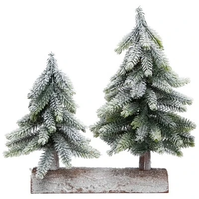 Northlight Frosted Pine Tree Duo Christmas Decoration - 12" - Unlit - Image 4