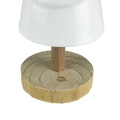 Northlight Ceramic Tree With Wood Base Christmas Decoration - 10.5" - White