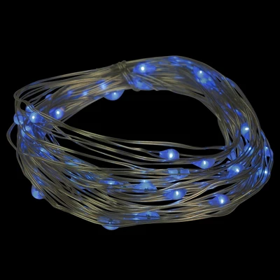 Northlight 100ct Blue LED Micro Fairy Lights, 16ft Copper Wire - Image 2