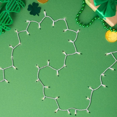 Northlight Mini Christmas Light Set - Clear With Green Tip - 10' White Wire - 50ct - Image 2