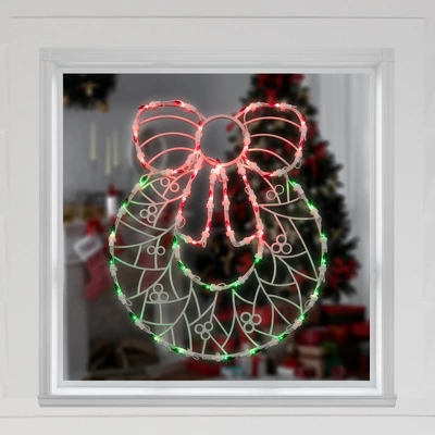 Northlight Lighted Wreath Window Silhouette Christmas Decoration - 16" - Image 2