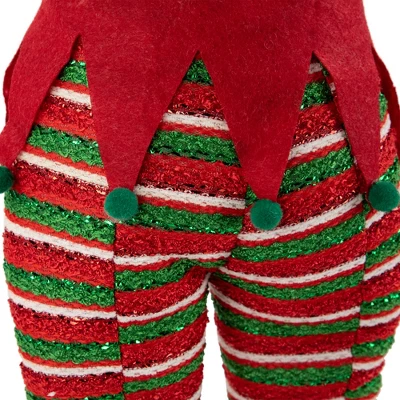 Northlight 19" Red And Green Striped Elf Legs Christmas Decoration - Image 6