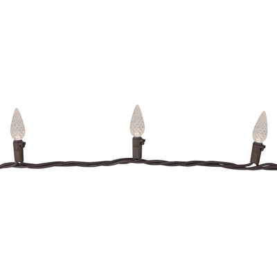 Northlight 70ct LED Faceted C6 Christmas String Lights Warm White - 23' Brown Wire - Image 2