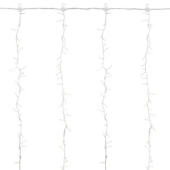 Northlight 600 LED Warm White Curtain Christmas Lights - 6.5' Clear Wire