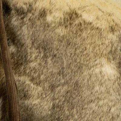 Northlight Faux Fur Christmas Stocking With Pom Poms - 20.5" - Beige And Brown - Image 5