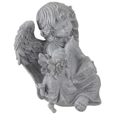 Northlight 8.25" Reading Angels With Book Outdoor Garden Statue - Image 2