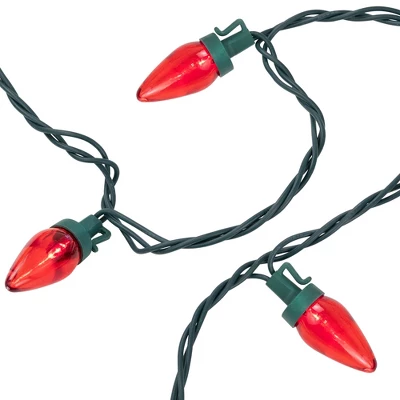 Northlight LED C7 Christmas Lights - Red - 16' Green Wire - 25ct - Image 3