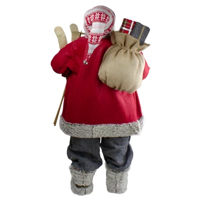 Northlight 4' Standing Santa Christmas Figure With Skis And Fur Boots - Image 3