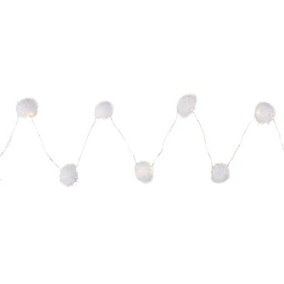 Northlight 15 B/O LED Warm White Tinsel Pop Ball Christmas Lights - 4.5' Clear Wire