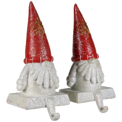 Northlight Glittered Gnome Christmas Stocking Holders - 8.25" - Set Of 2 - Image 3