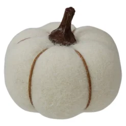 Northlight 5" Cream And Brown Fall Harvest Tabletop Pumpkin