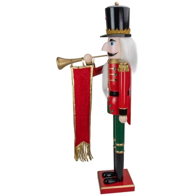 Northlight 36" Red And Green Christmas Nutcracker Soldier With Horn - Image 3