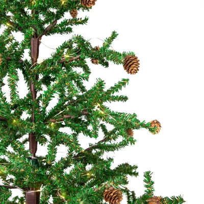 Northlight Pre-lit Christmas Tree With Pinecones And Burlap Base - 4' - Clear Lights - Image 2