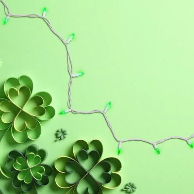 Northlight 100ct Mini LED Christmas String Lights Green - 33' White Wire - Image 2