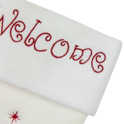 Northlight 17" White And Red "Welcome" Snowman Embroidered Christmas Stocking - Image 2