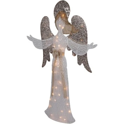 Northlight 49.25" LED Lighted White And Gold Angel Christmas Decoration - Image 2