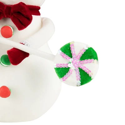 Northlight Snowman With Sequin Lollipop And Striped Hat Christmas Decoration - 15" - Image 4