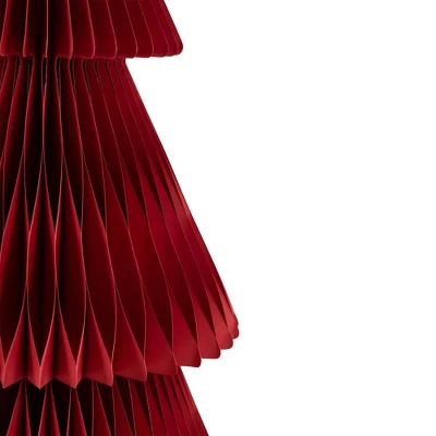 Northlight Tall Foldable Accordion Honeycomb Paper Christmas Tree - 4' - Red - Image 5