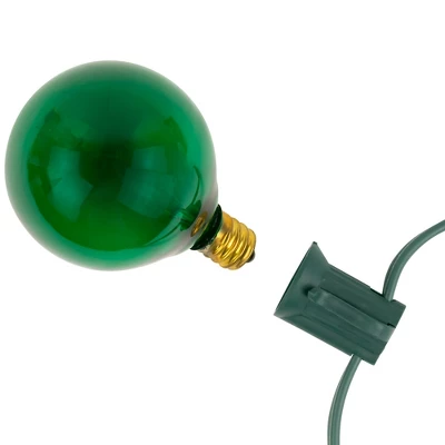 Northlight G50 Globe Indoor Outdoor Patio Light Set - Green - 9' Green Wire - 10ct - Image 5