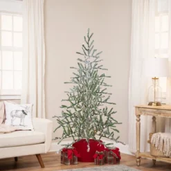 Northlight 5' Prelit Artificial Christmas Tree Flocked Alpine Twig - Warm White Lights