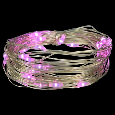 Northlight 50-Count Pink LED Micro Fairy Christmas Lights - 16ft, Copper Wire - Image 2