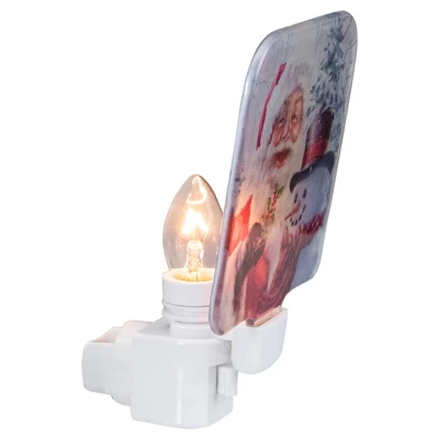 Northlight 4" Red And White Santa And A Snowman Christmas Night Light - Image 2