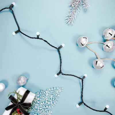 Northlight LED G12 Berry Christmas Lights - Pure White - 16' Black Wire - 50 Ct - Image 2