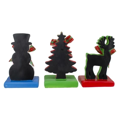 Northlight Reindeer, Tree, And Snowman Chalkboard Christmas Stocking Holders - 7" - Set Of 3 - Image 2