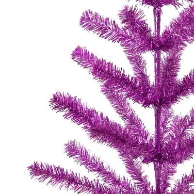 Northlight Medium Tinsel Twig Artificial Christmas Tree -3' - Purple - Unlit - Image 3