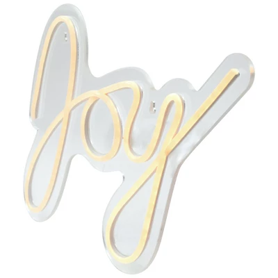 Northlight 12" White LED Lighted "Joy" Neon Style Christmas Sign - Image 4