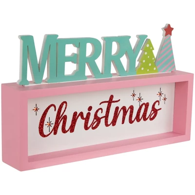 Northlight Lighted "Merry Christmas" Shadow Box Christmas Tree Decoration - 10" - Multicolor - Image 2