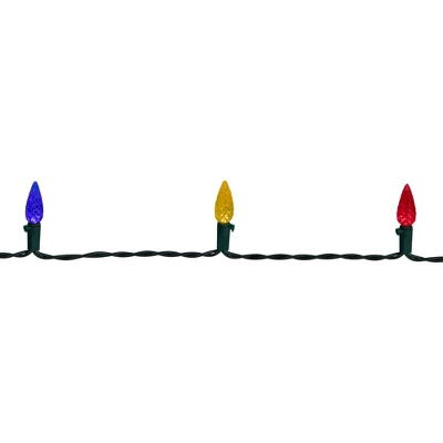 Northlight LED C6 Faceted Christmas Lights - Multicolor - 15.75β Green Wire - 50ct - Image 3