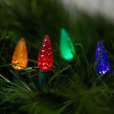 Northlight LED C6 Faceted Christmas Lights - Multicolor - 15.75β Green Wire - 50ct - Image 2