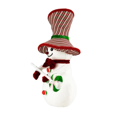 Northlight Snowman With Sequin Lollipop And Striped Hat Christmas Decoration - 15" - Image 3