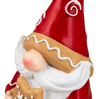 Northlight Gnome Holding Gingerbread Snowflake Cookie Christmas Decoration - 11.5" - Red - Image 8