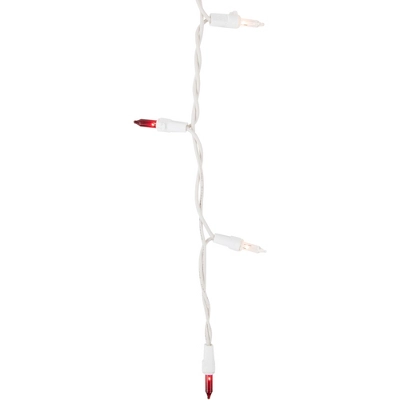 Northlight Mini Icicle Incandescent Christmas Lights - Red And Clear - 5.75' White Wire - 100ct - Image 3