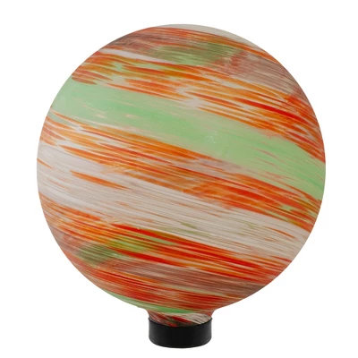Northlight 10" Orange Swirl Designed Outdoor Garden Gazing Ball - Image 3