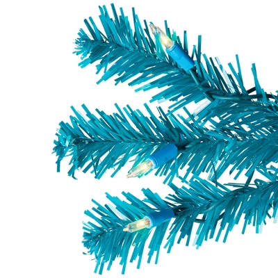 Northlight Pre-Lit Medium Pine Artificial Christmas Tree - 6' - Turquoise - Clear Lights - Image 7