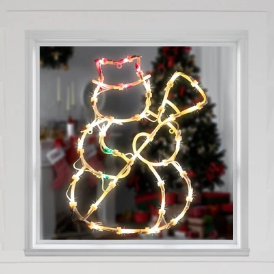 Northlight Lighted Snowman Christmas Window Silhouette Decoration - 15" - Multicolor Lights - Image 2