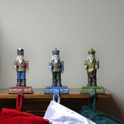 Northlight Glittered Nutcracker Stocking Holders - 7.75" - Blue, Red And Green - Set Of 3 - Image 2