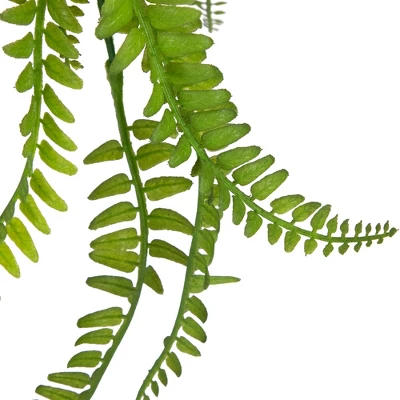 Northlight 18" Artificial Fern Plant With Moss Ball And Hanging Jute Cord - Image 4