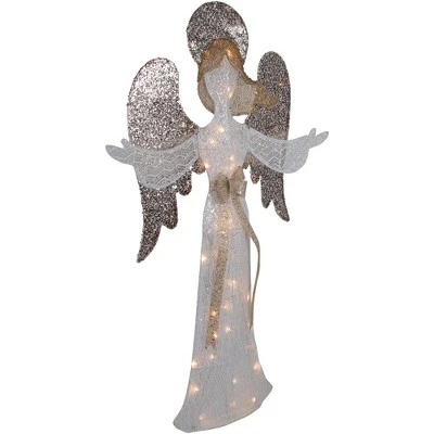 Northlight 49.25" LED Lighted White And Gold Angel Christmas Decoration - Image 3